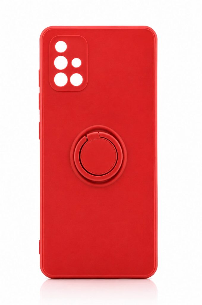 Husa protectie Flippy compatibila cu Samsung Galaxy A71 Liquid Silicone Ring cu suport rotativ Rosu