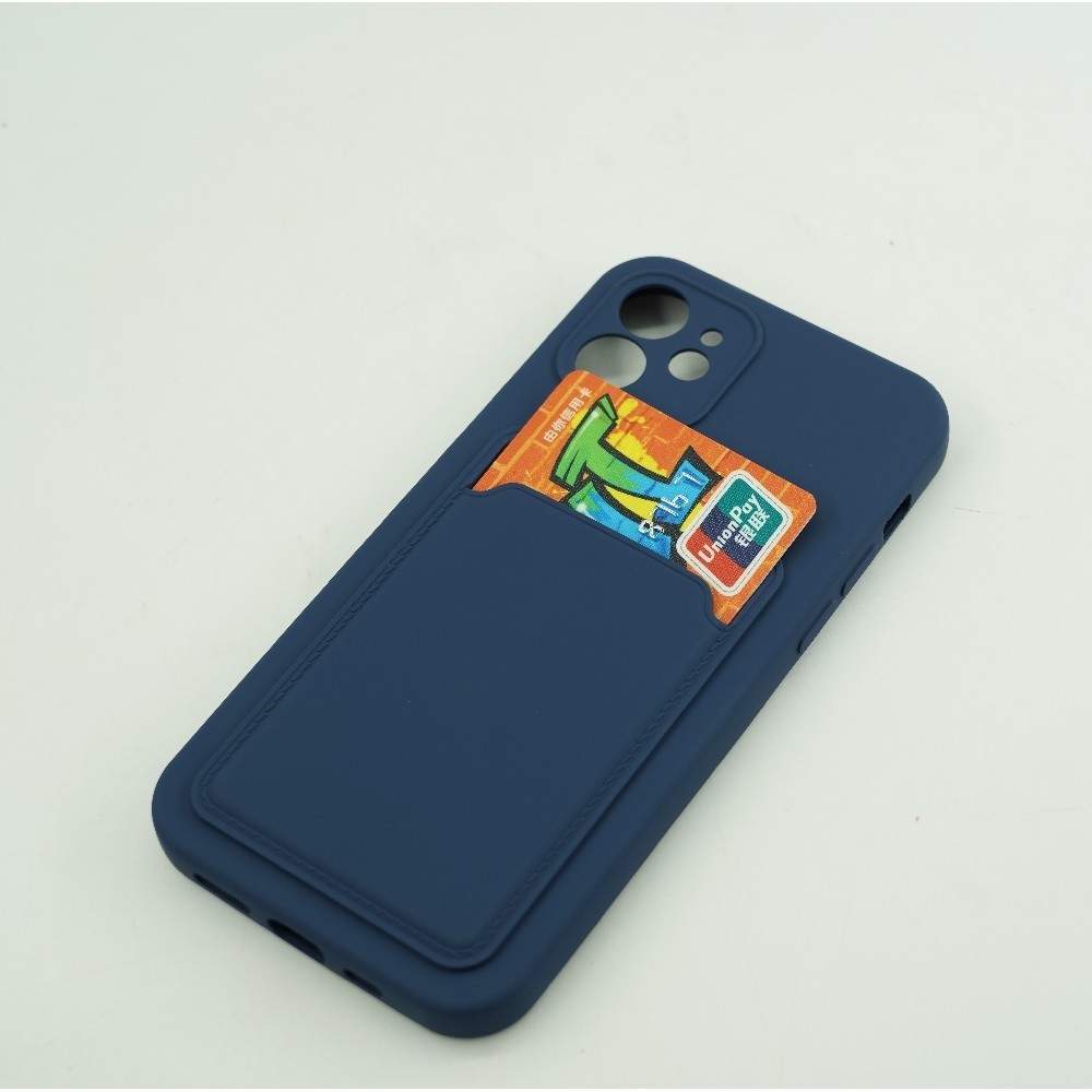 Husa protectie Flippy cu suport card compatibila cu Apple iPhone 12 Albastru - Image 3