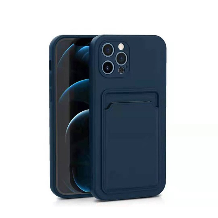 Husa protectie Flippy cu suport card compatibila cu Apple iPhone 12 Albastru - Image 10