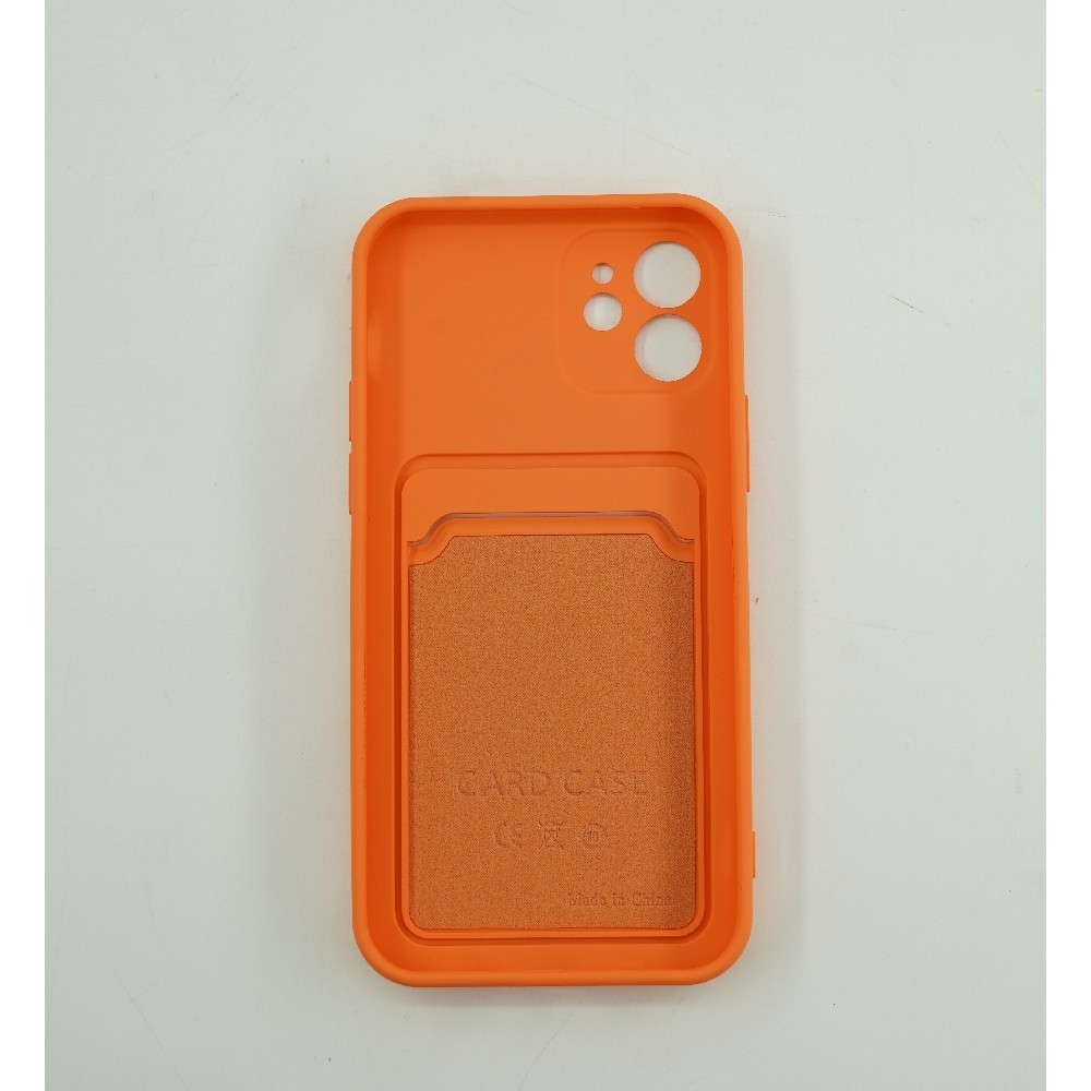 Husa protectie Flippy cu suport card compatibila cu Apple iPhone 12 Portocaliu - Image 2