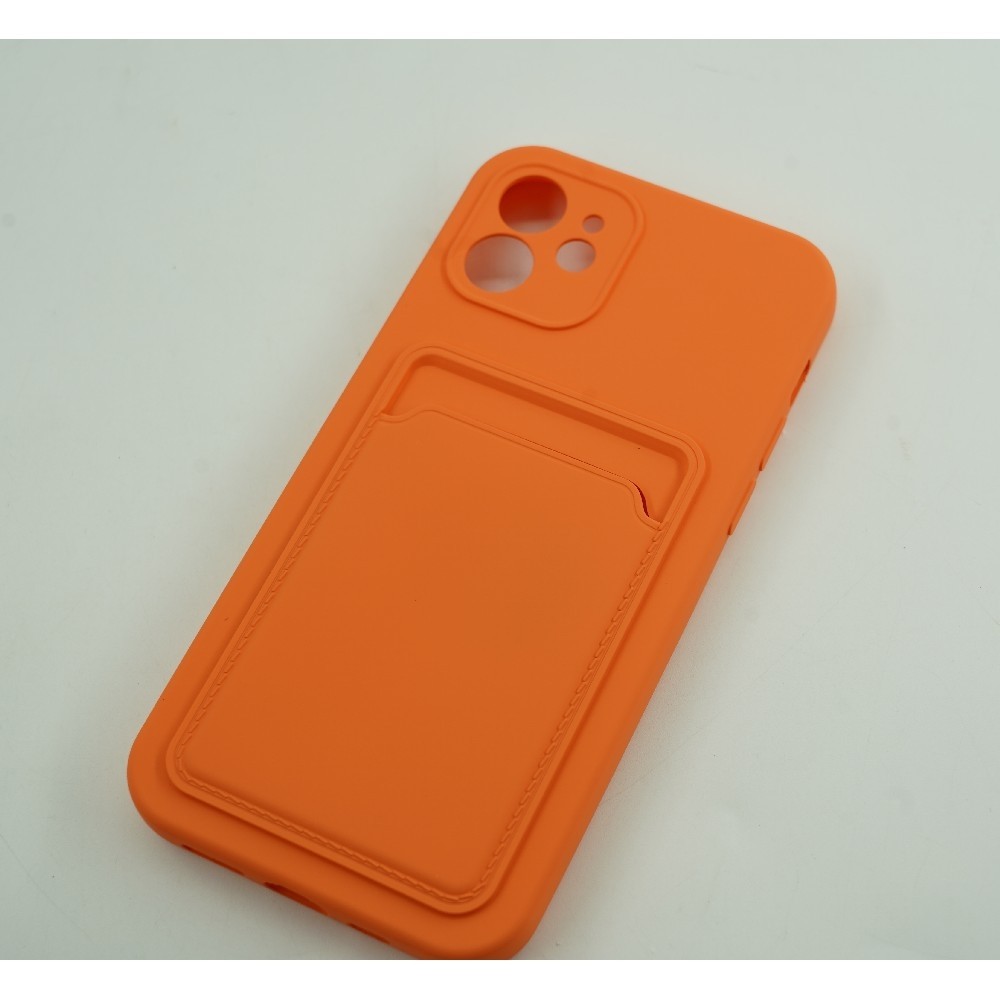 Husa protectie Flippy cu suport card compatibila cu Apple iPhone 12 Portocaliu - Image 3