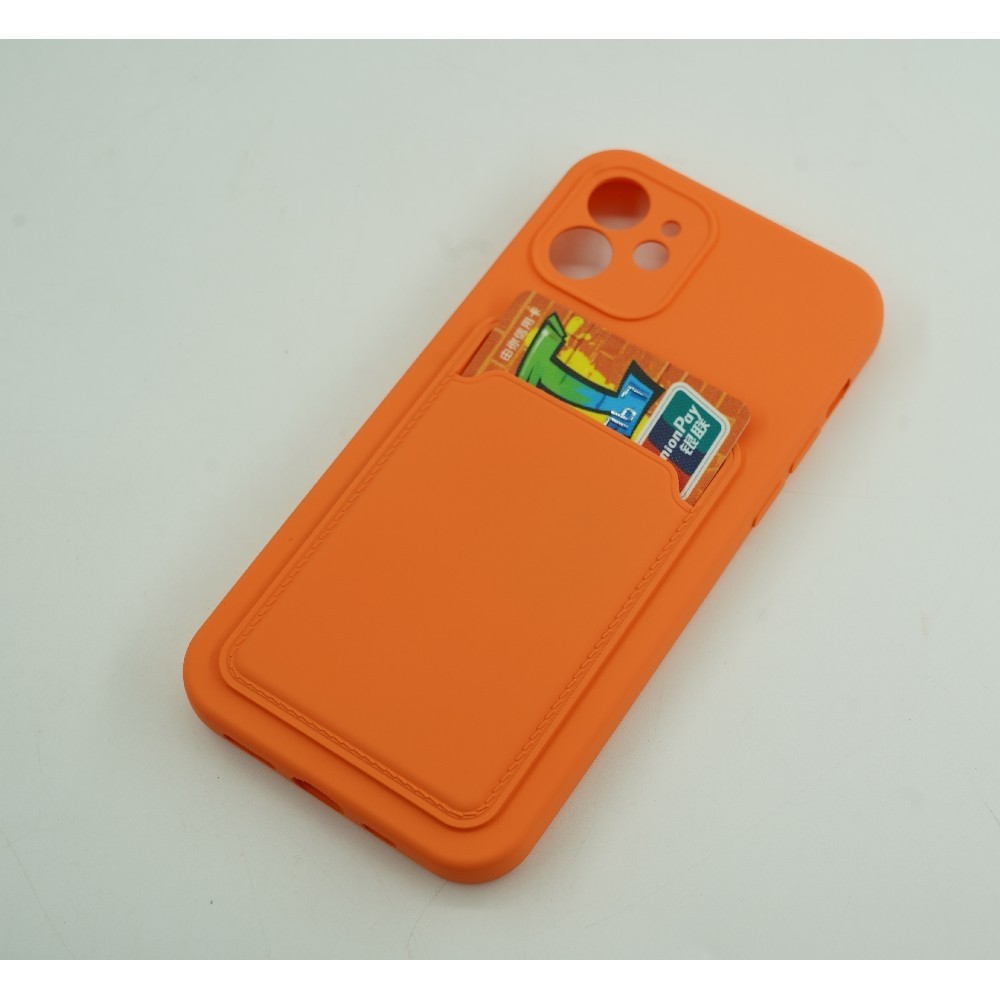 Husa protectie Flippy cu suport card compatibila cu Samsung Galaxy A02S Portocaliu - Image 2