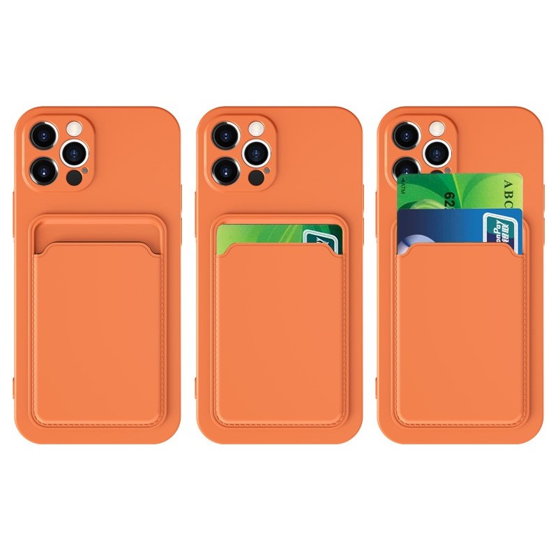Husa protectie Flippy cu suport card compatibila cu Samsung Galaxy A02S Portocaliu - Image 8