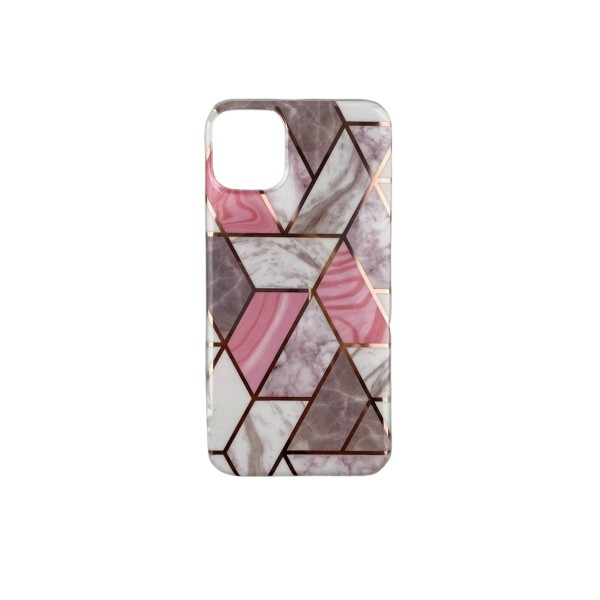 Husa protectie pentru Apple iPhone 11 Pro Soft IMD TPU Marble Geometric Alb - Image 8