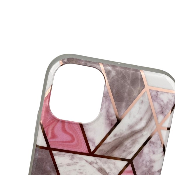 Husa protectie pentru Apple iPhone 11 Pro Soft IMD TPU Marble Geometric Alb - Image 9