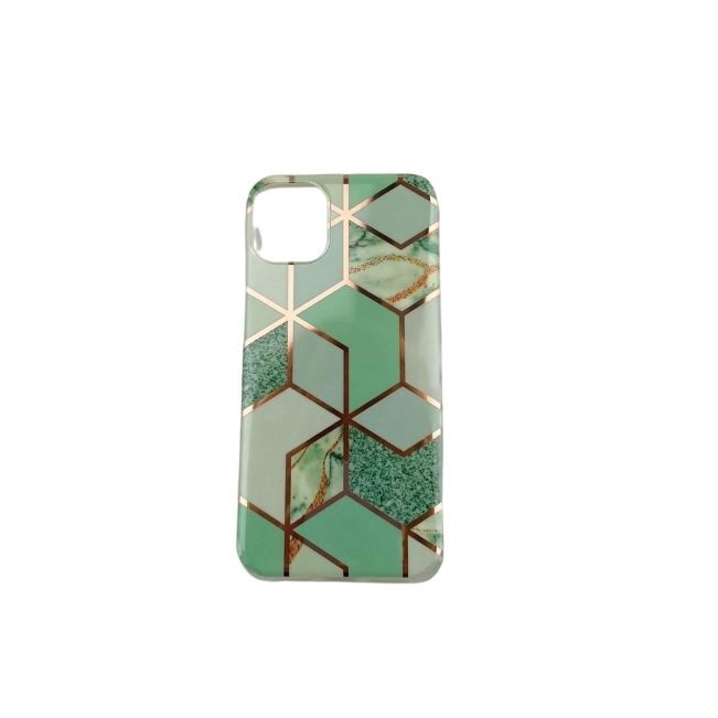 Husa protectie pentru Apple iPhone 11 Pro Soft IMD TPU Marble Geometric Verde
