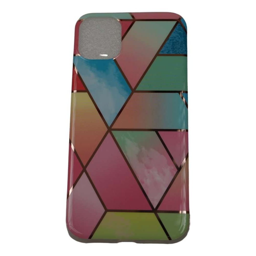 Husa protectie pentru Samsung A51 Soft IMD TPU Marble Geometric Roz - Image 3
