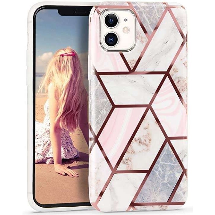Husa protectie pentru Samsung A71 Soft IMD TPU Marble Geometric Alb - Image 7