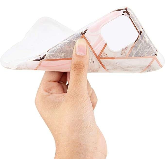 Husa protectie pentru Samsung S10 Soft IMD TPU Marble Geometric Alb - Image 5