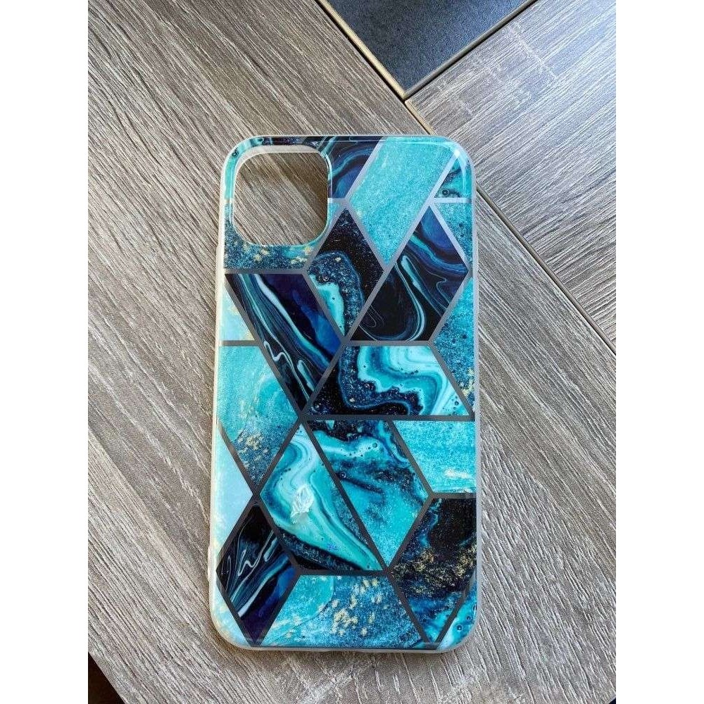 Husa protectie pentru Samsung S20 Plus Soft IMD TPU Marble Geometric Albastru - Image 3