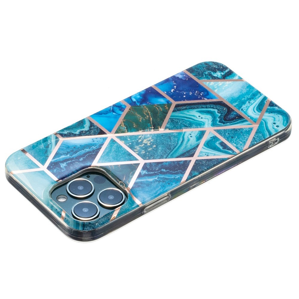 Husa protectie pentru Samsung S20 Plus Soft IMD TPU Marble Geometric Albastru - Image 4