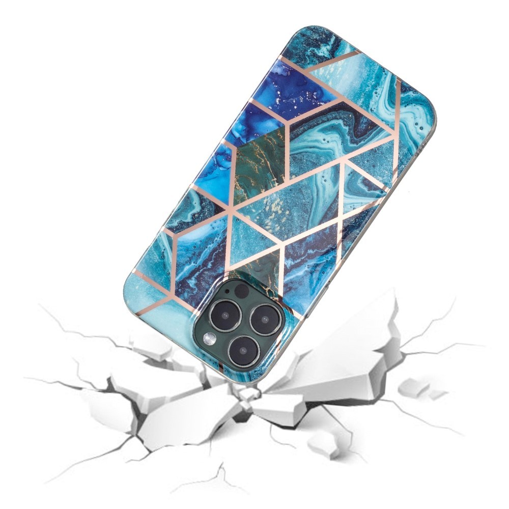 Husa protectie pentru Samsung S20 Plus Soft IMD TPU Marble Geometric Albastru - Image 5
