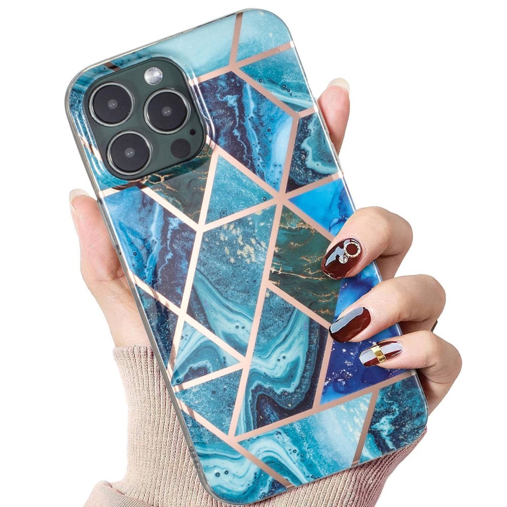 Husa protectie pentru Samsung S20 Plus Soft IMD TPU Marble Geometric Albastru - Image 6