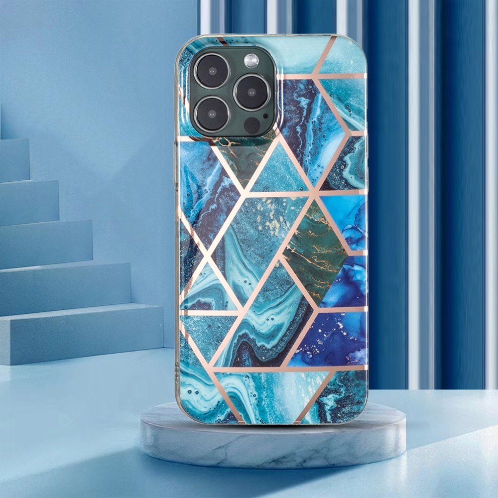 Husa protectie pentru Samsung S20 Plus Soft IMD TPU Marble Geometric Albastru - Image 7