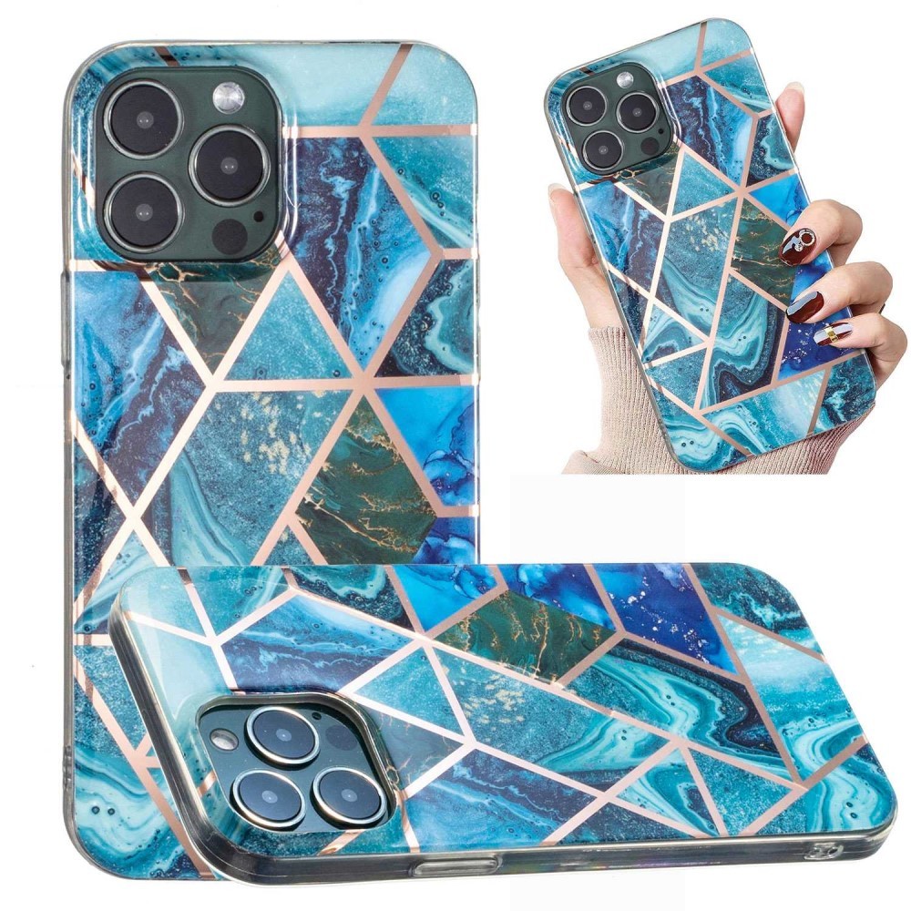 Husa protectie pentru Samsung S20 Plus Soft IMD TPU Marble Geometric Albastru - Image 8