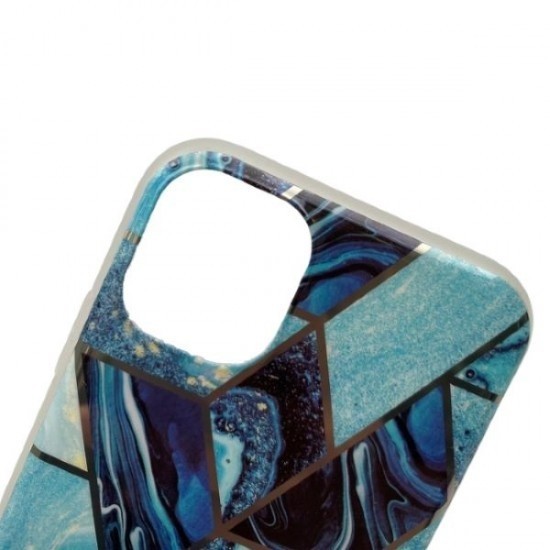 Husa protectie pentru Samsung S20 Plus Soft IMD TPU Marble Geometric Albastru - Image 9