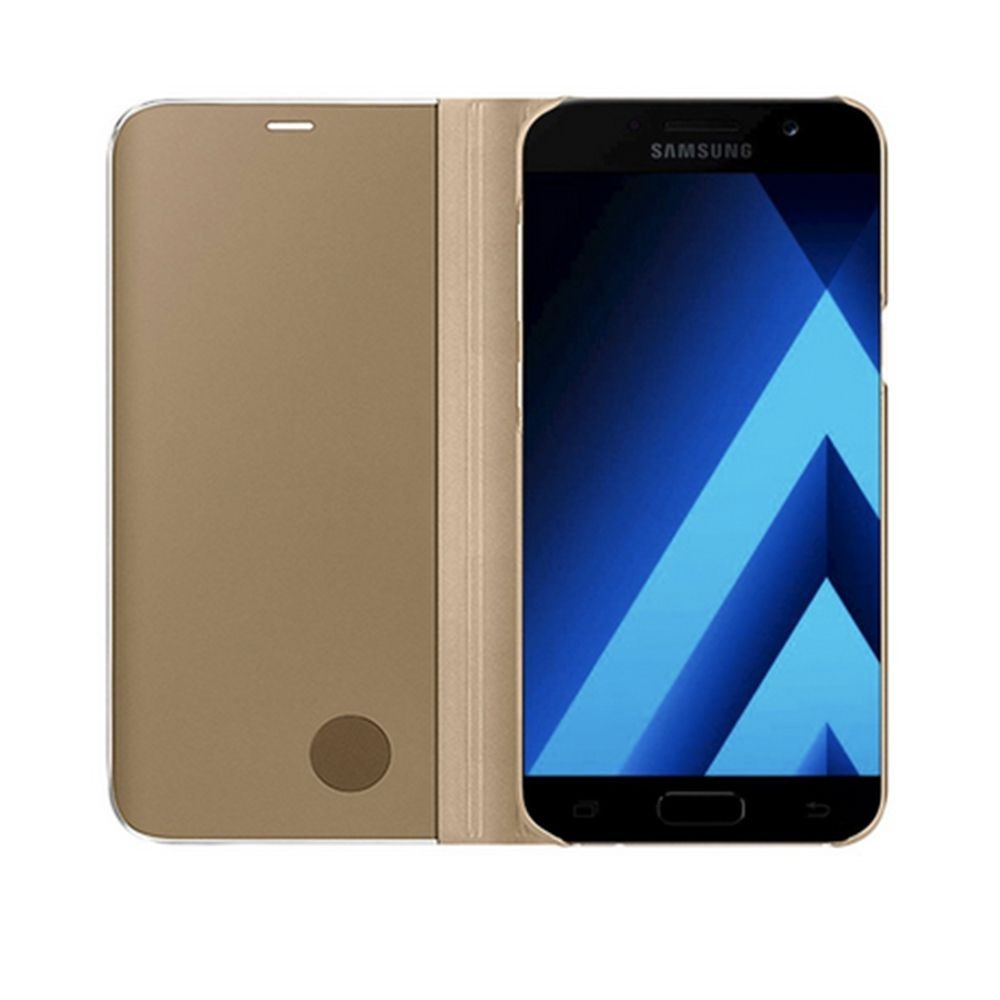 Husa Samsung Galaxy A3 2017 Flip Cover Oglinda Auriu - Image 4