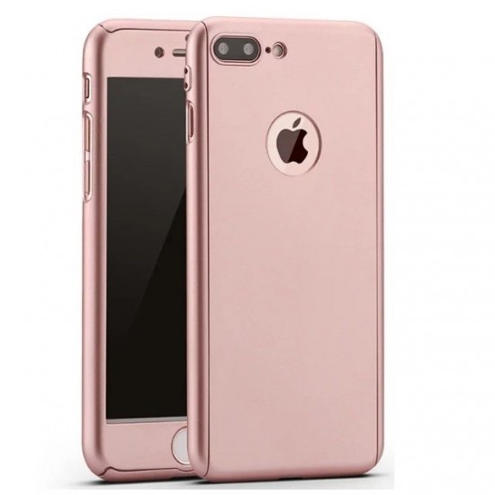 Husa Samsung Galaxy A3 2017 Full Cover 360 Roz Auriu + Folie de protectie - Image 2