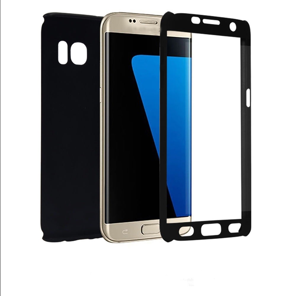 Husa Samsung Galaxy A7 2017 Full Cover 360 Negru + Folie de protectie - Image 3