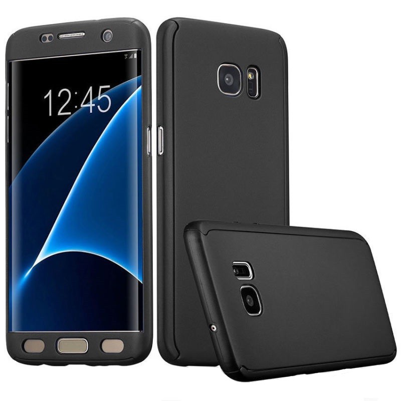 Husa Samsung Galaxy A7 2017 Full Cover 360 Negru + Folie de protectie - Image 4