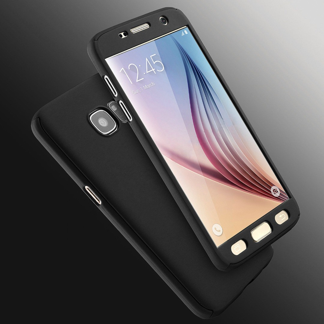 Husa Samsung Galaxy A7 2017 Full Cover 360 Negru + Folie de protectie - Image 5