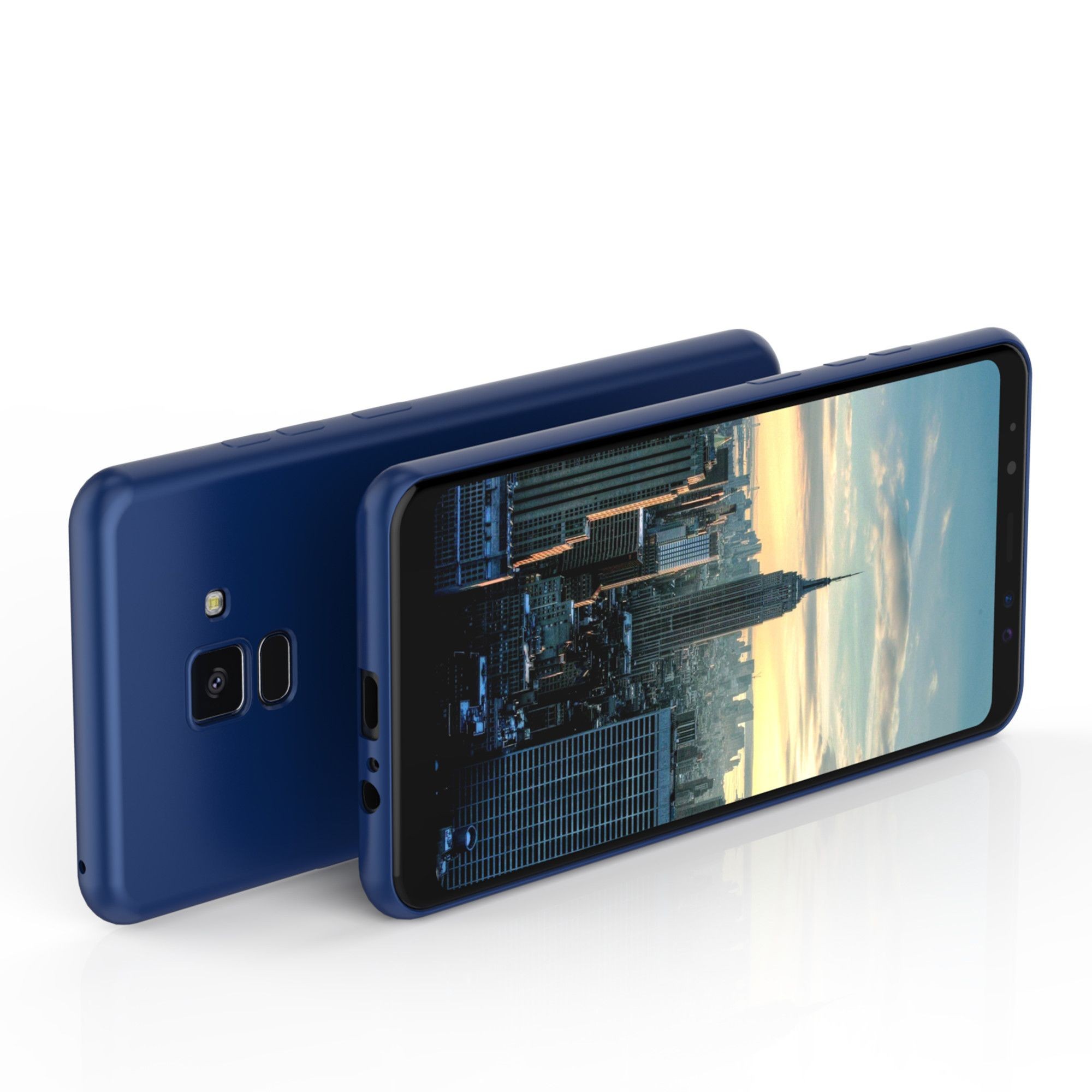 Husa Samsung Galaxy A8 2018 Luxury Case Albastru - Image 3