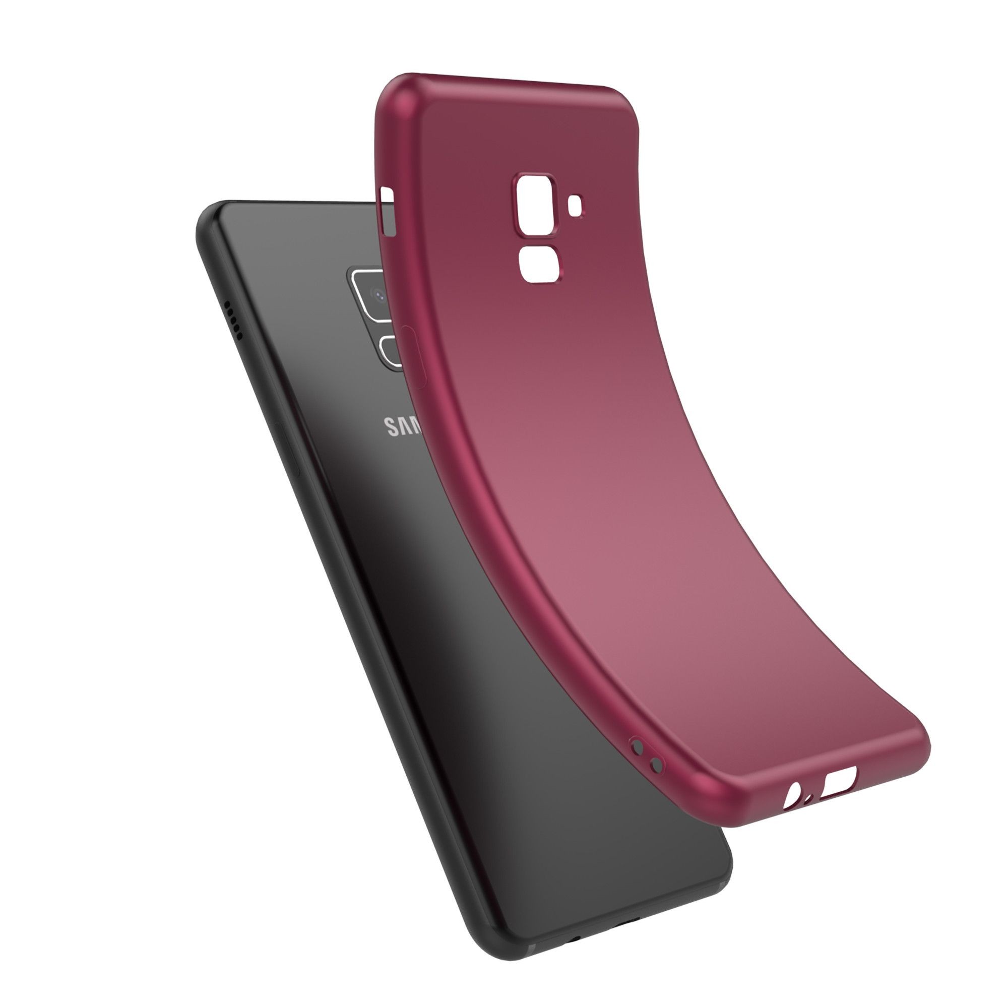 Husa Samsung Galaxy A8 2018 Luxury Case Burgundy - Image 2