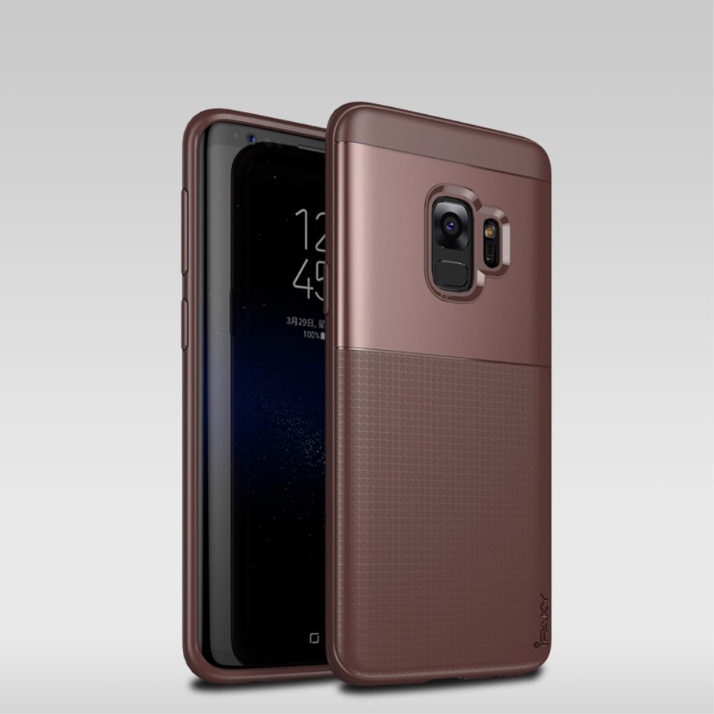 Husa Samsung Galaxy S9 Ipaky Elegant Grid Design TPU Hybrid Maro - Image 4