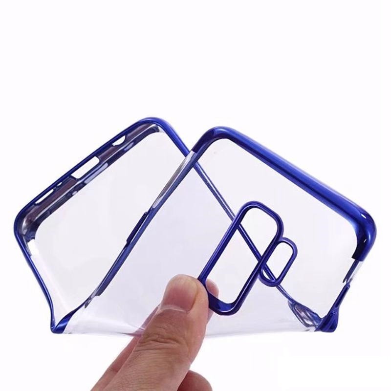 Husa Samsung Galaxy S9 Transparent cu Margini Albastre - Image 3