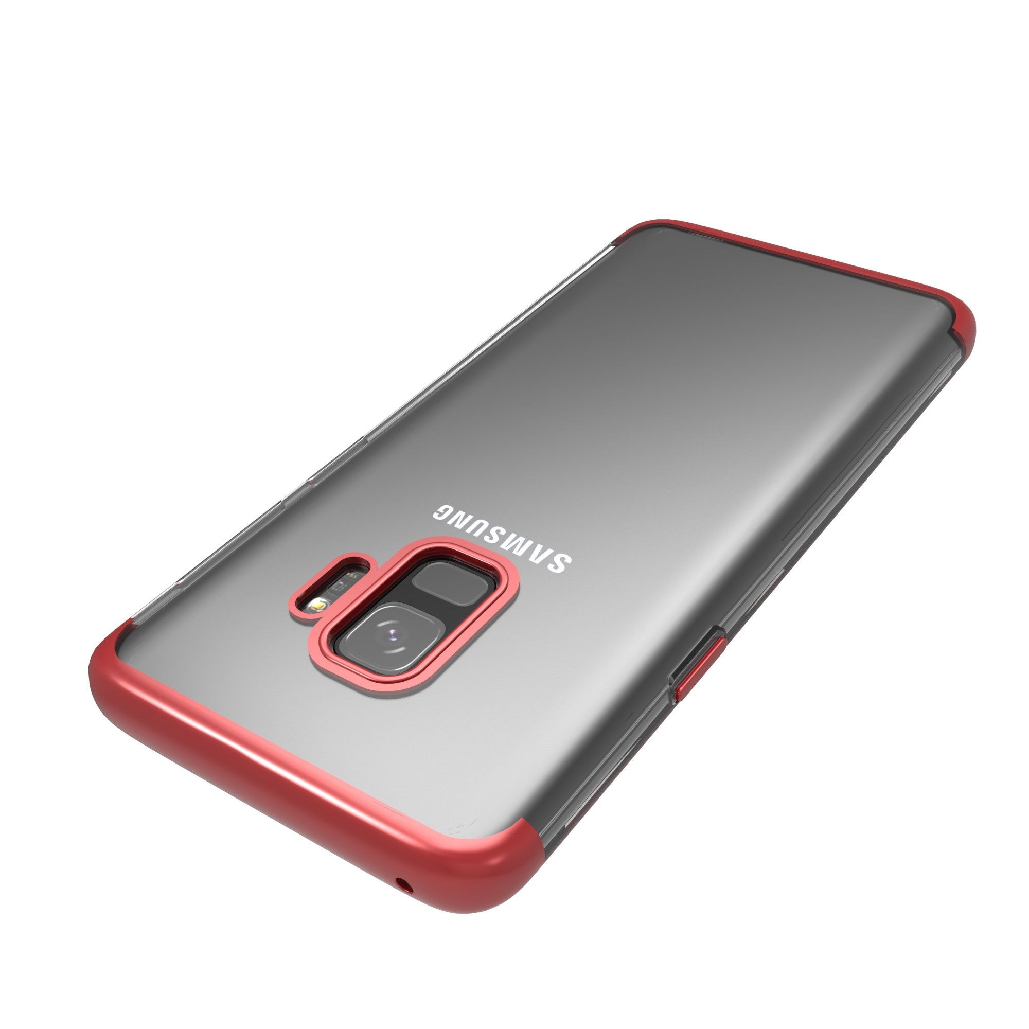 Husa Samsung Galaxy S9 Transparent cu Margini Rosii - Image 5