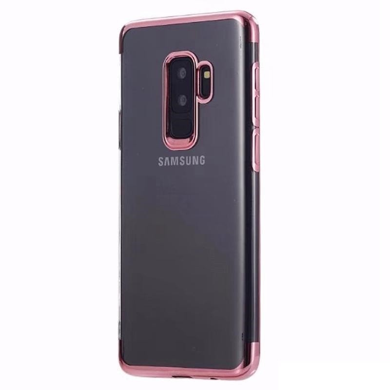 Husa Samsung Galaxy S9 Transparent cu Margini Roz-Aurii - Image 2