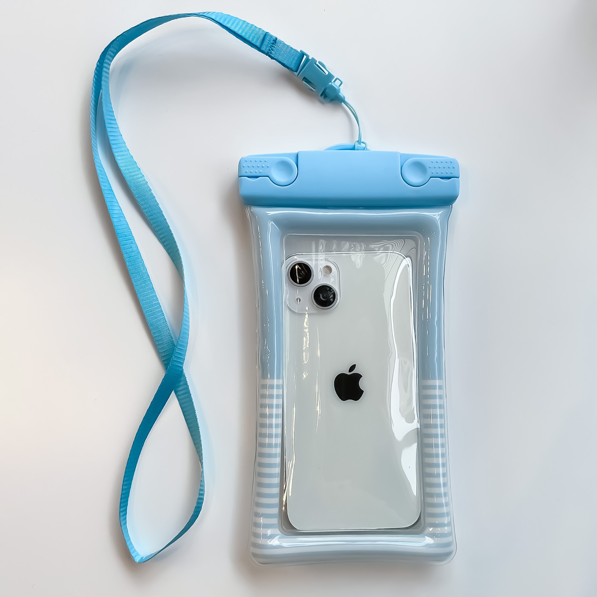 Husa subacvatica Cushion Waterproof Flippy, Snowproof, Universala, Dungata, cu Snur, pentru telefon sau documente, Bleu - Image 2