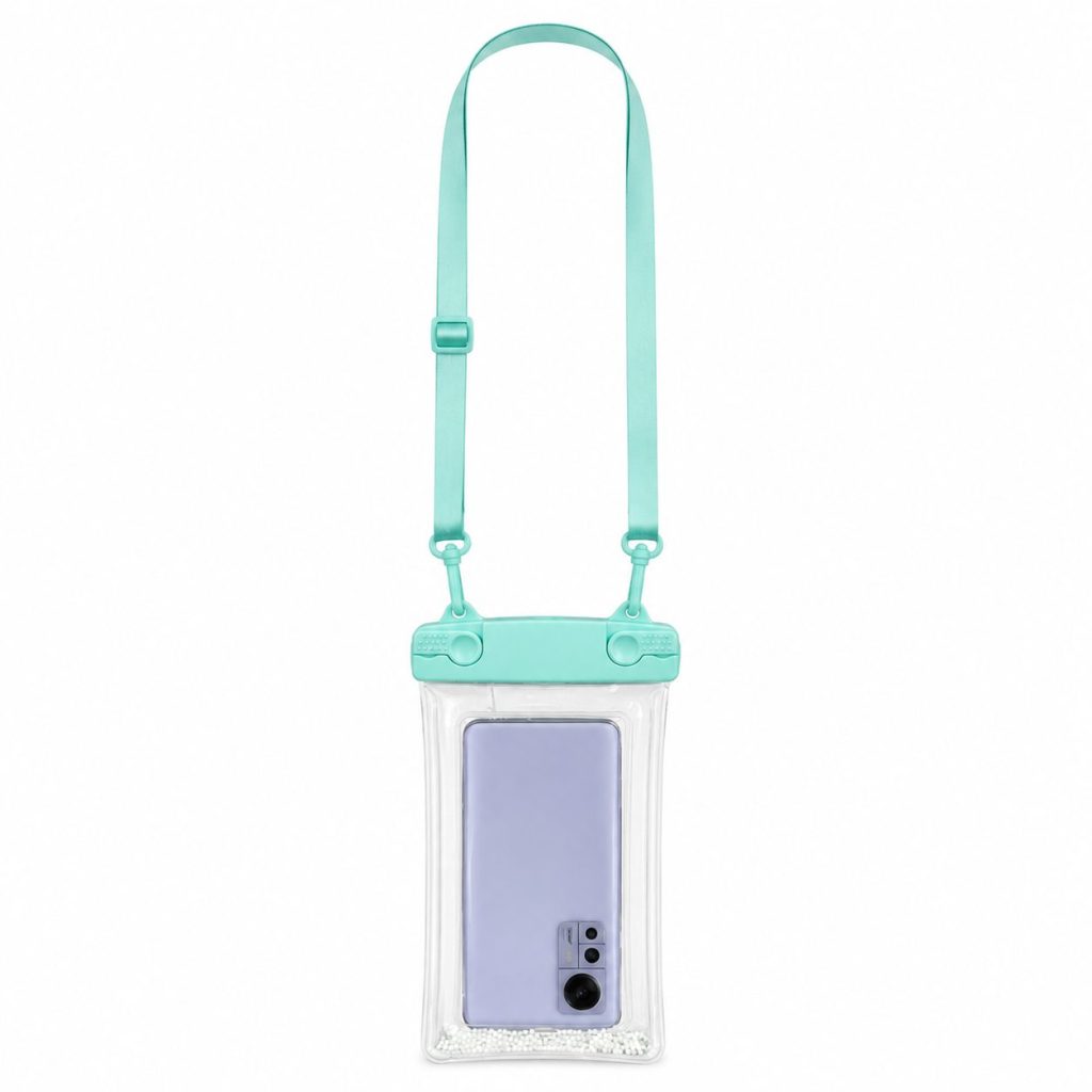 Husa subacvatica Waterproof Flippy, Snowproof, Universala, Senzoriala, cu Snur, pentru telefon sau documente, Verde Menta