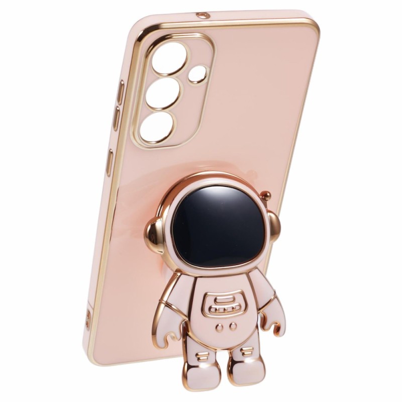 Husa Telefon 2in1, Flippy, Compatibila Samsung Galaxy S24, Carcasa TPU cu Suport Inclus Tip Astronaut, Protectie Camere, Roz