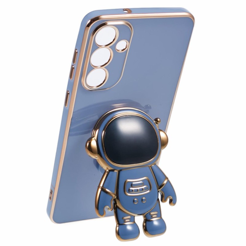 Husa Telefon 2in1, Flippy, Compatibila Samsung Galaxy S24, Carcasa TPU cu Suport Inclus Tip Astronaut, Protectie Camere, Albastru