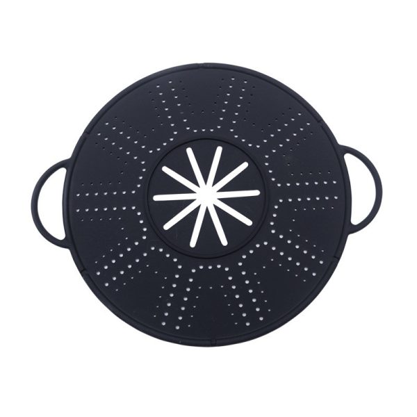 Capac Sita pentru Tigaie, Flippy, 28 inch, Capac din Silicon pentru Scuregere, Rezistent la Remperaturi ridicate, Anti-Stropire, Deflector de Ulei, Negru