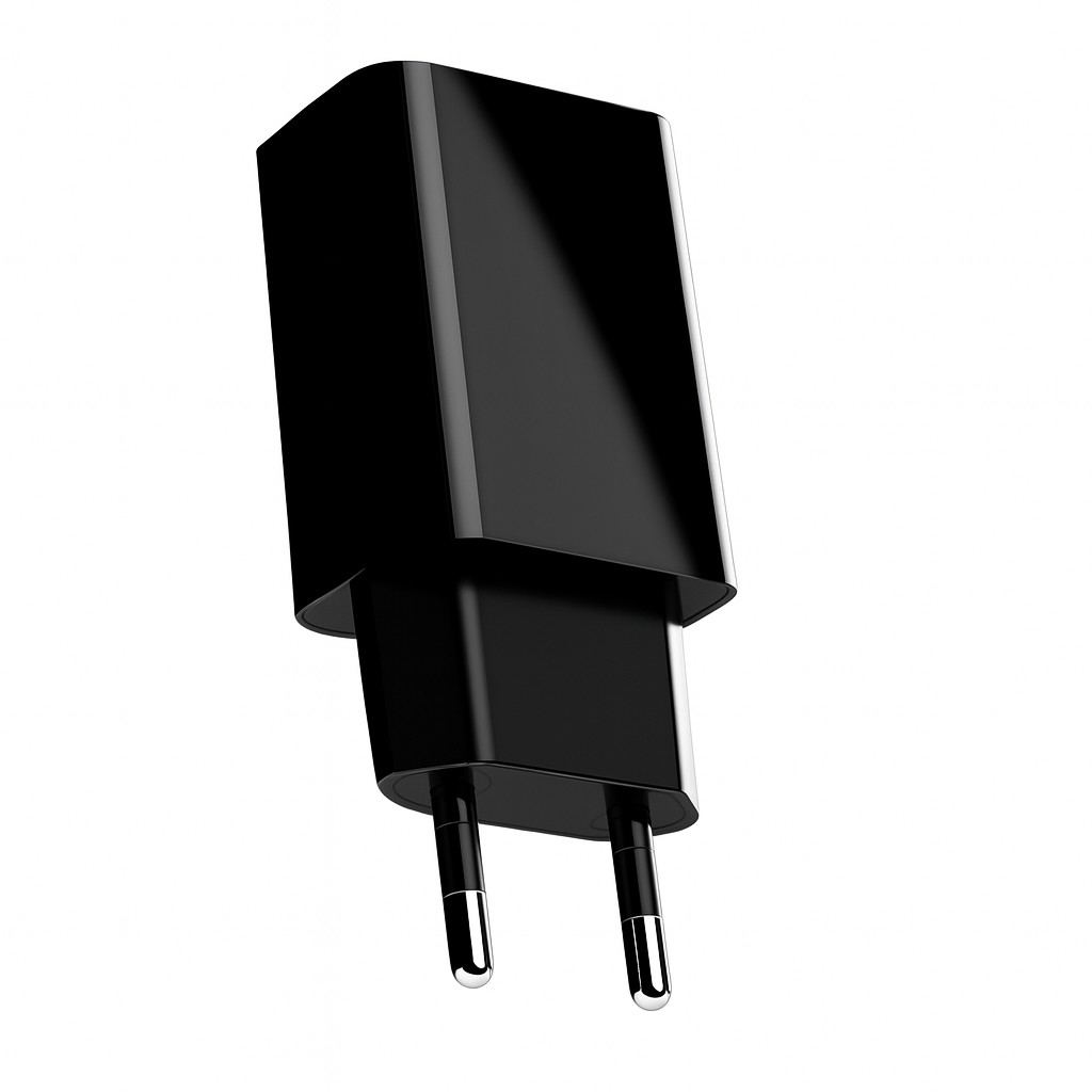 Incarcator Retea Fast Charge pentru Telefon, Flippy, Capat de Incarcare pentru Gadgeturi 5V2A, Port USB-B, Adaptor pentru Telefon Standard UE, Negru