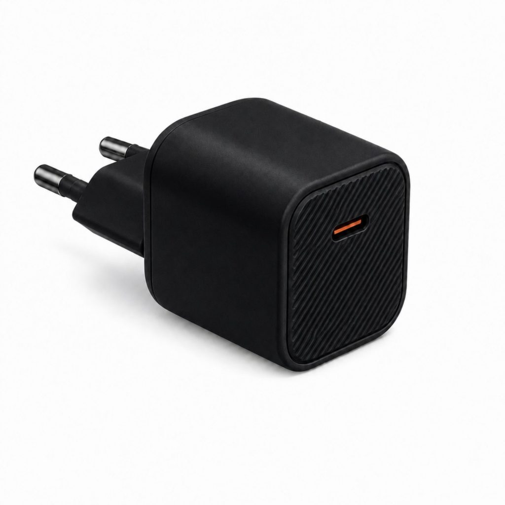 Incarcator USB-C 45W, Flippy, Compatibil iPhone 17, Fast Charge, Format Patrat Compact, Standard European, 68.5x36 mm Alb