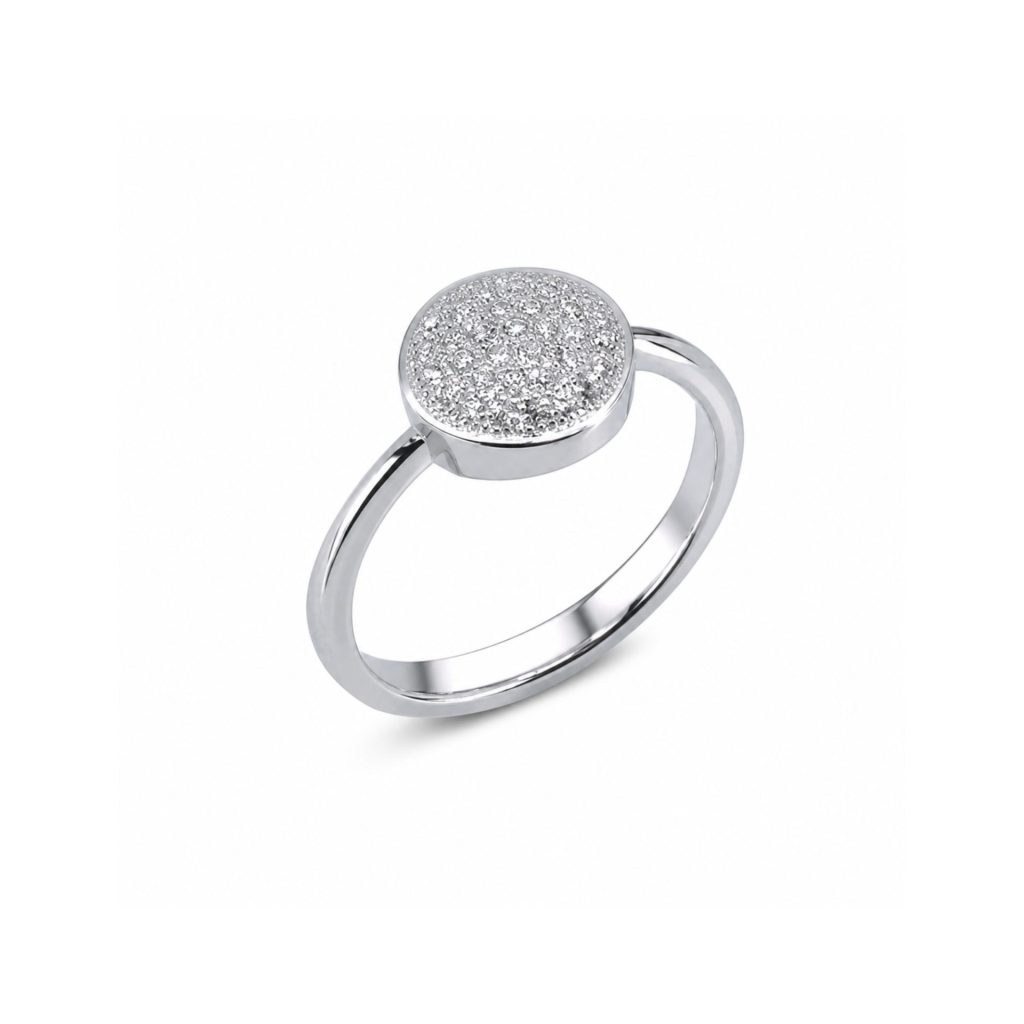 Inel din Argint 925, Jolie Silver, Model Circular, cu Mini Zirconii Albe Incrustate, Design Minimalist, Finisaj Lucios, Mărimea 51, Argintiu