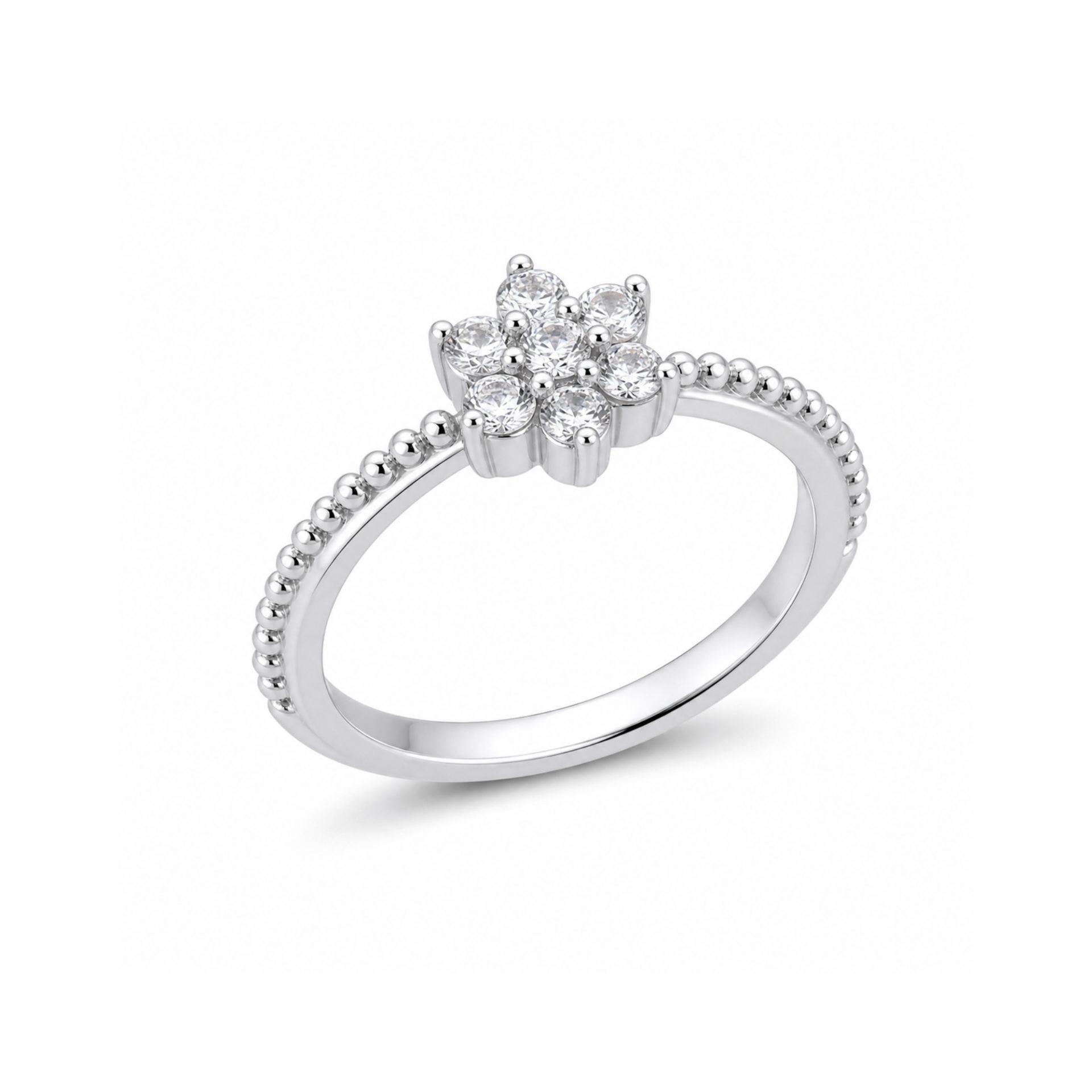 Inel Argint 925 Floare cu Zirconii, Marime 54, 1.77 g