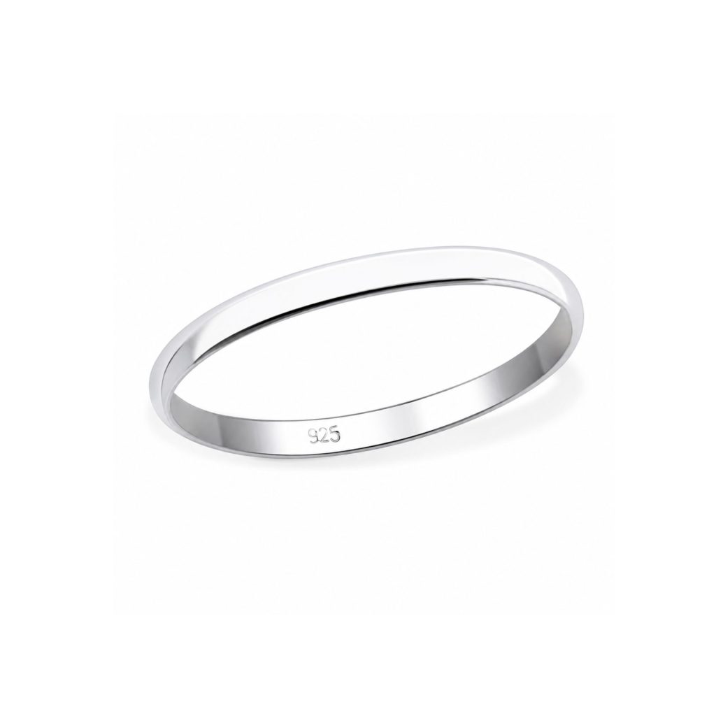 Inel din Argint 925, Jolie Silver, Model Verighetă Simplă, Design Subțire, Finisaj Lucios, Mărimea 54, Argintiu