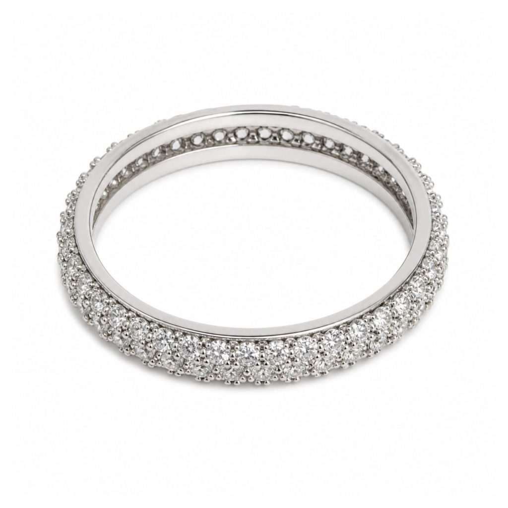 Inel din Argint 925 cu 3 Randuri de Minizirconii, Jolie Silver M48, 1.5 g