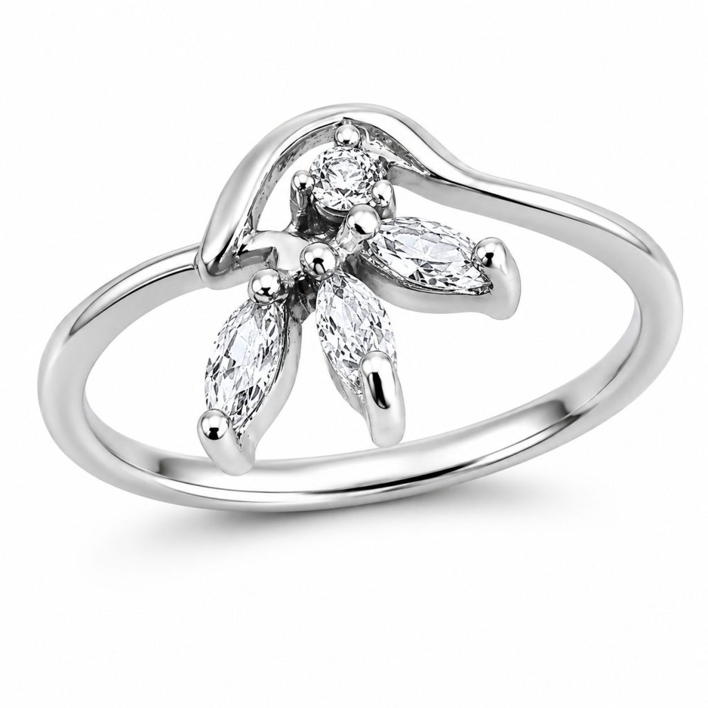Inel din Argint 925 cu Zirconii, model Floare, marimea 55