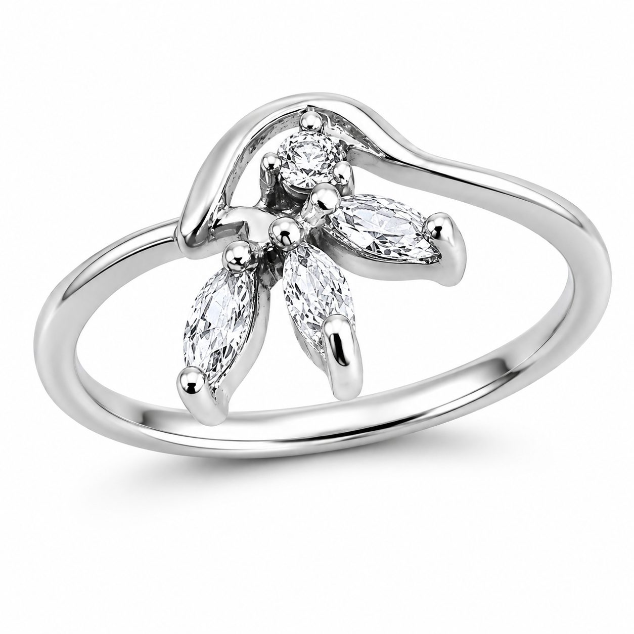 Inel din Argint 925 cu Zirconii, model Floare, marimea 55
