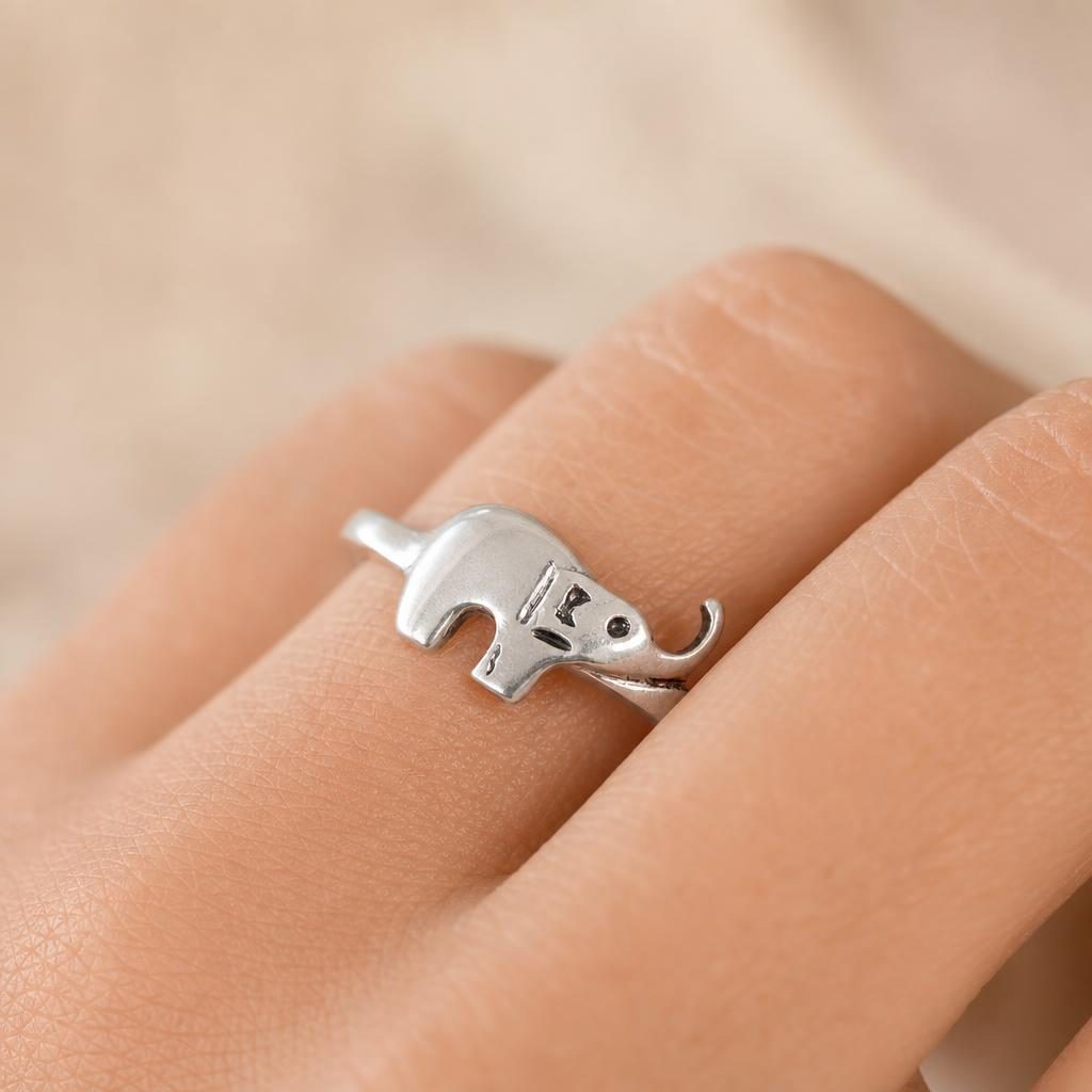 Inel din Argint 925, Jolie Silver, Model Elefant, Finisaj Lucios, Mărimea 52, Argintiu - Image 3