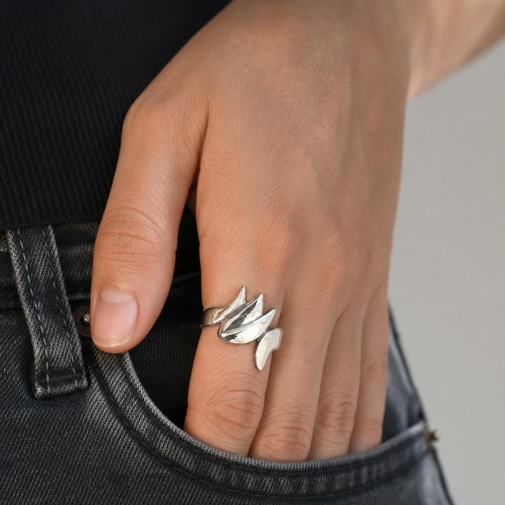 Inel din Argint 925, Jolie Silver, Model Gheara, Design Modern cu Forma Sculpturala, Finisaj Lucios, Argintiu - Image 2