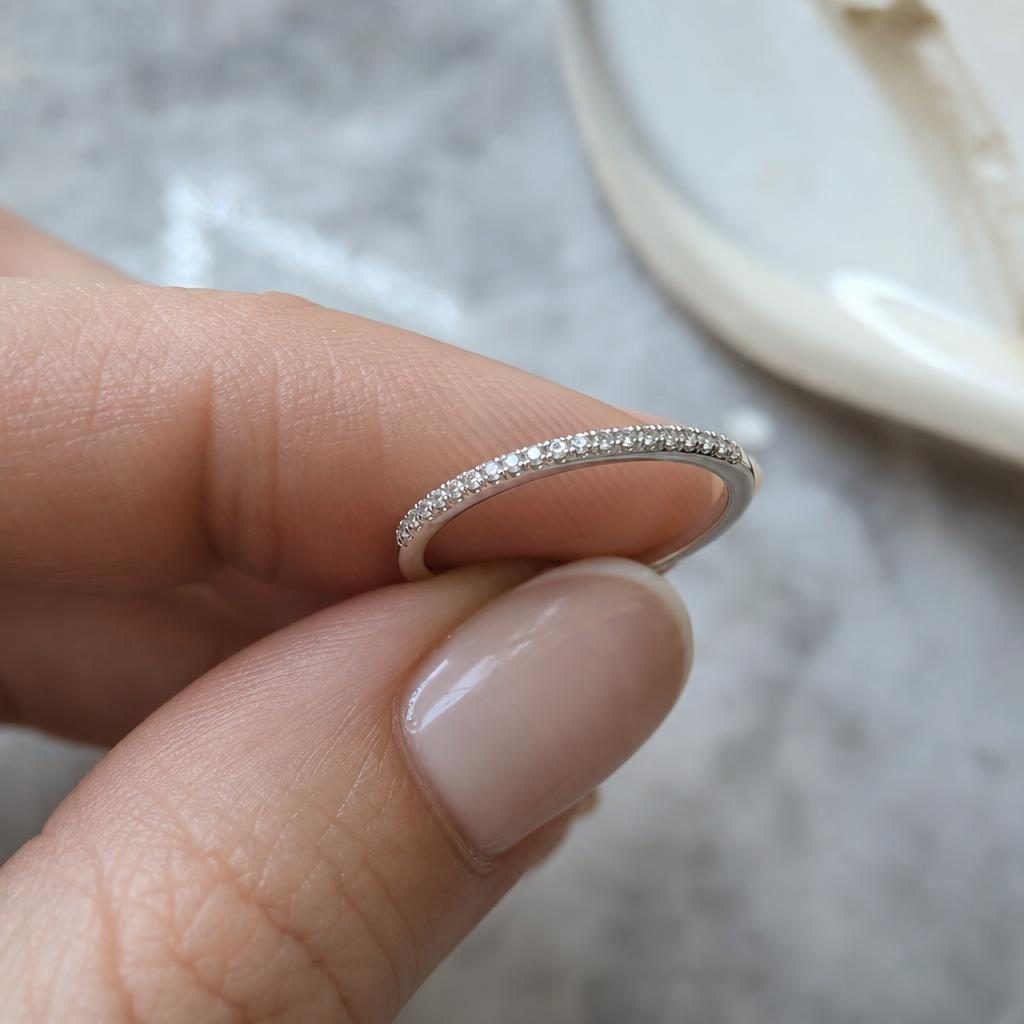Inel Eternity Din Argint 925, Jolie Silver, Model Ultra-Slim Cu Minizirconii Albe, 1.155 g - Image 3