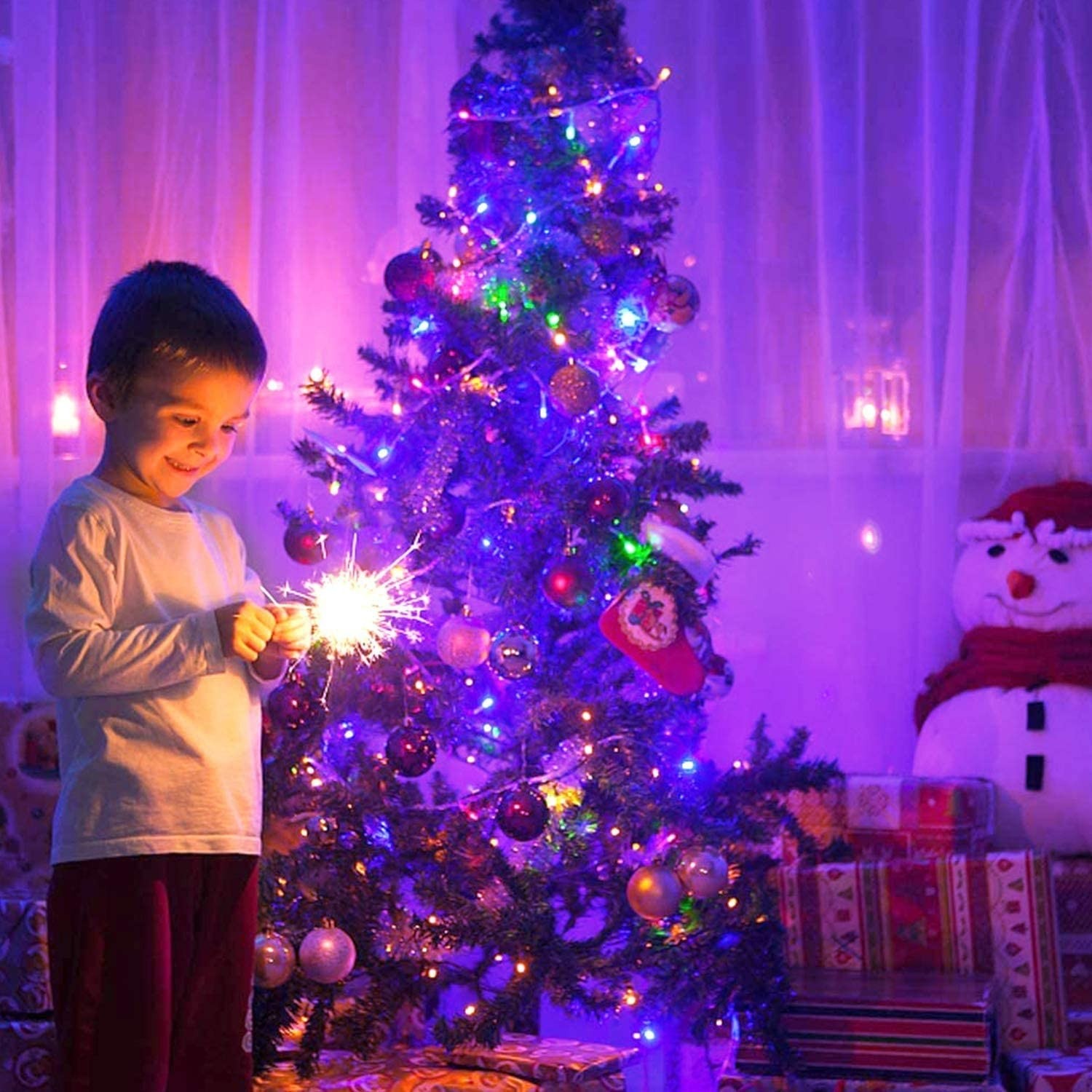 Instalatie Craciun, 105 m, 1050 Led-uri ,Liniara, Multicolor, 8 jocuri de lumini, Transformator cu telecomanda, Interconectabila, Prelungitor 5 m inclus, Fir Transparent, Flippy - Image 4