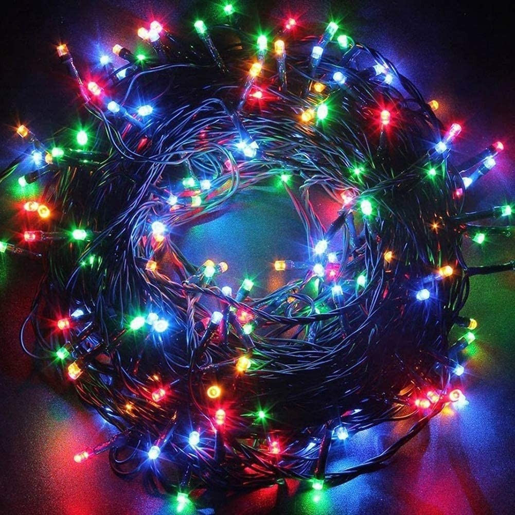 Instalatie Craciun, 15 m, 429 Led-uri ,Franjuri, Multicolor, Flash, Transformator, Interconectabila, Prelungitor 5 m inclus, Fir Transparent, Flippy - Image 2