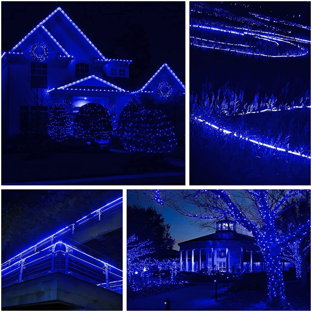 Instalatie Craciun, 22 m, 528 Led-uri, Furtun Luminos, Albastru, Transformator, 8 jocuri de lumini, Sectionabila, 220 V, Flippy - Image 7